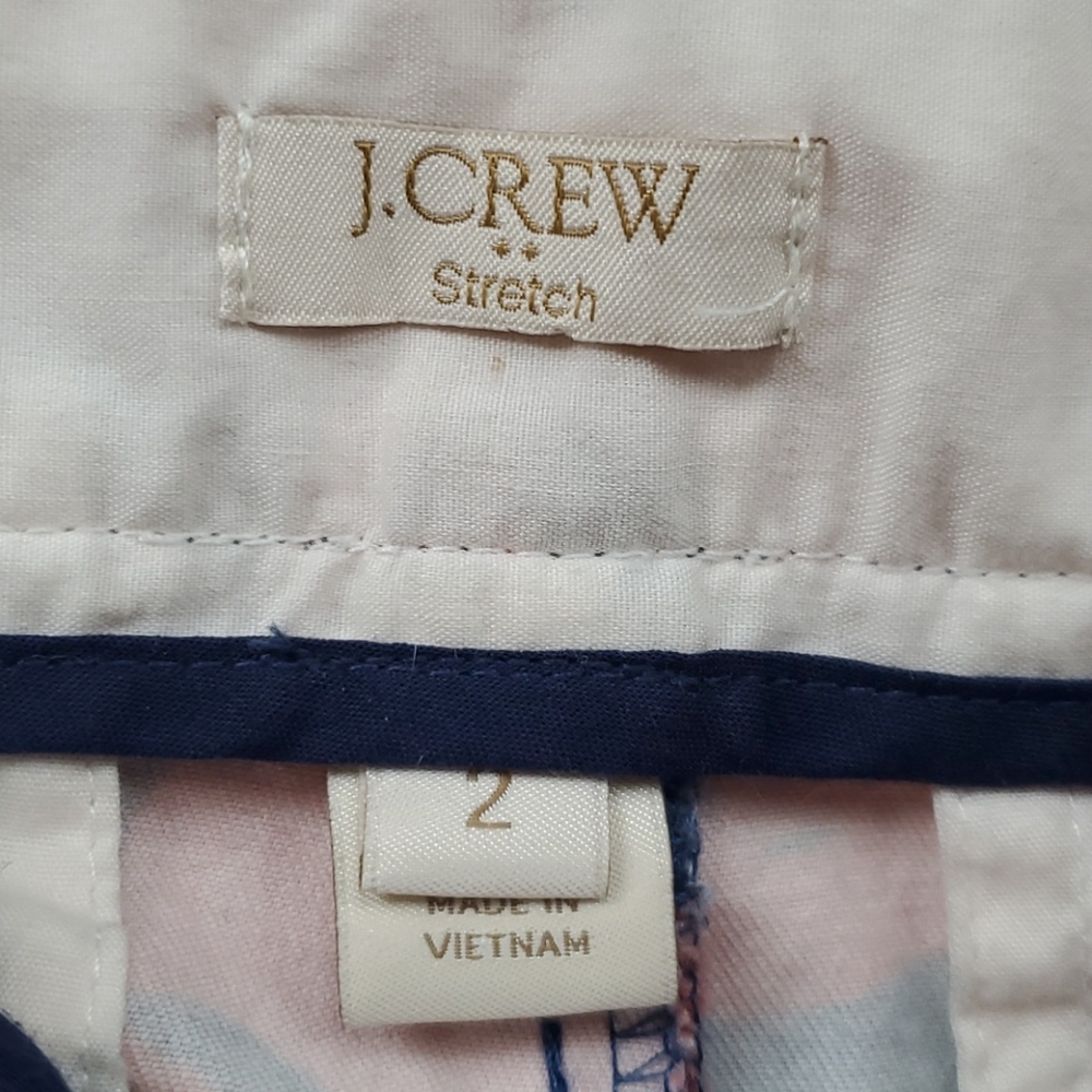 J. Crew Red and Blue Hibiscus Flower Print Shorts - Picture 4 of 5
